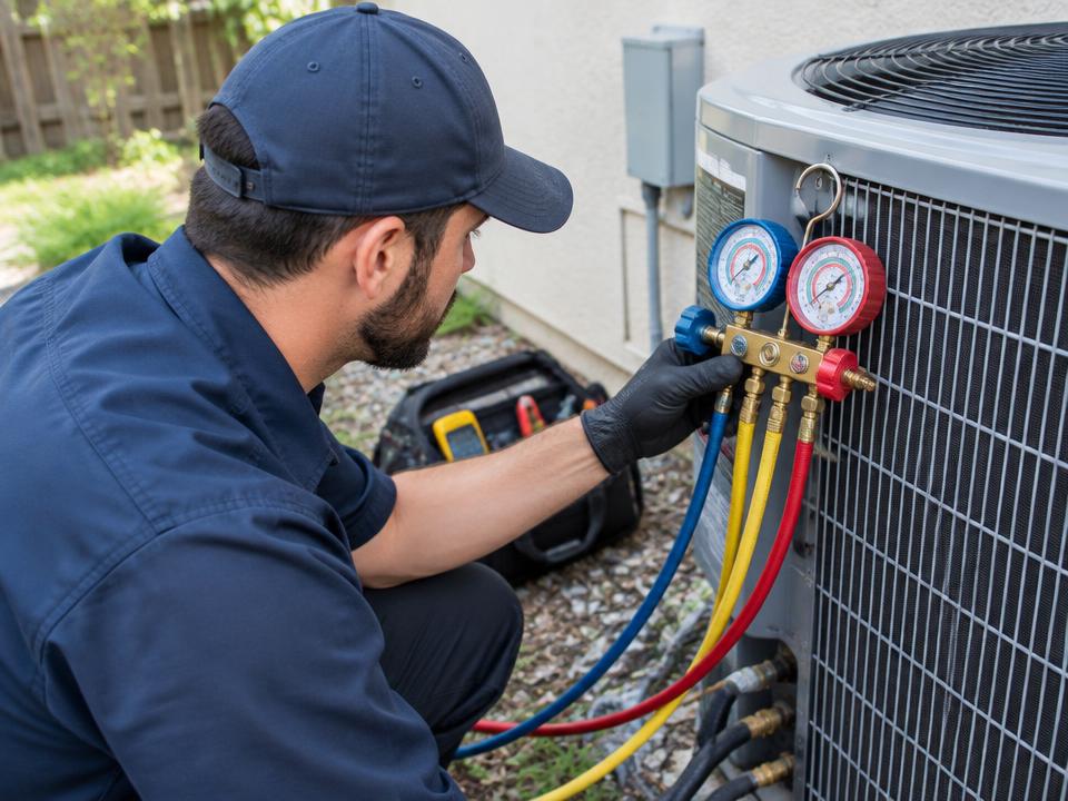 Pengecekan tekanan freon unit outdoor