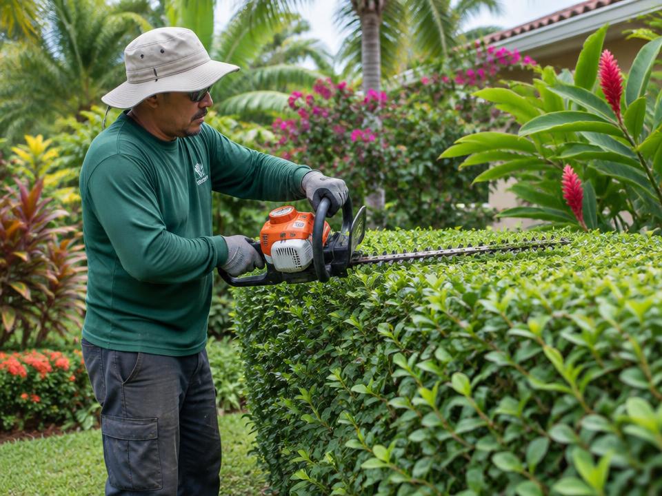 Pemangkasan pagar tanaman agar tetap rapi
