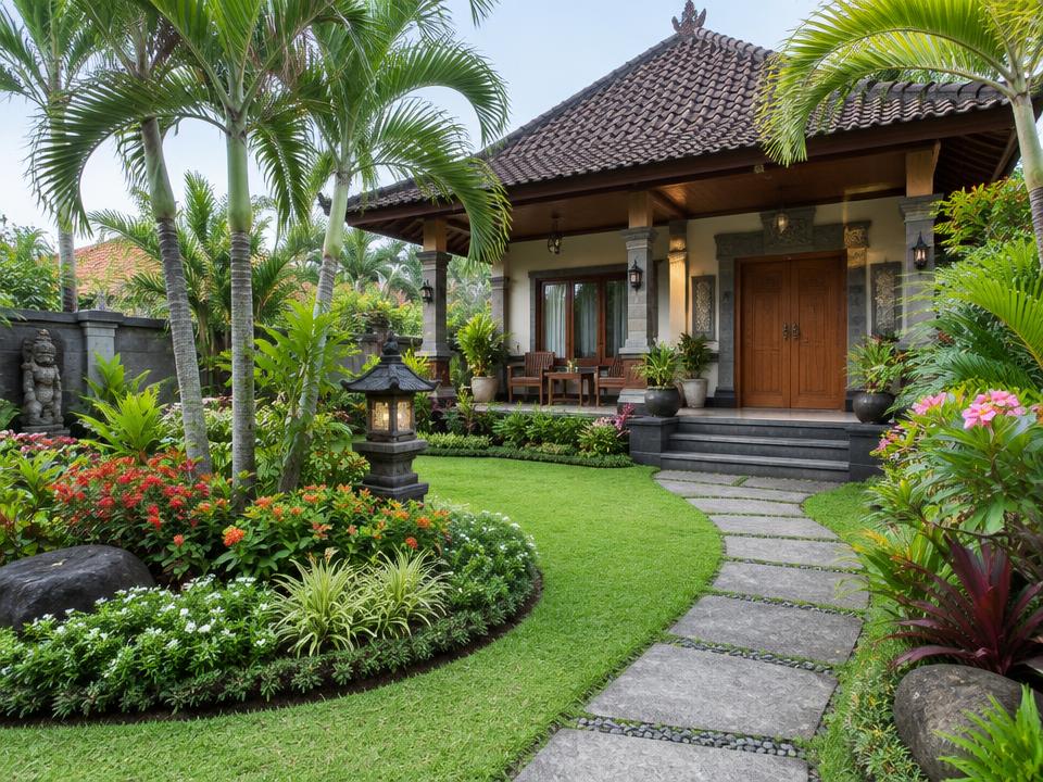 Hasil akhir landscaping taman tropis